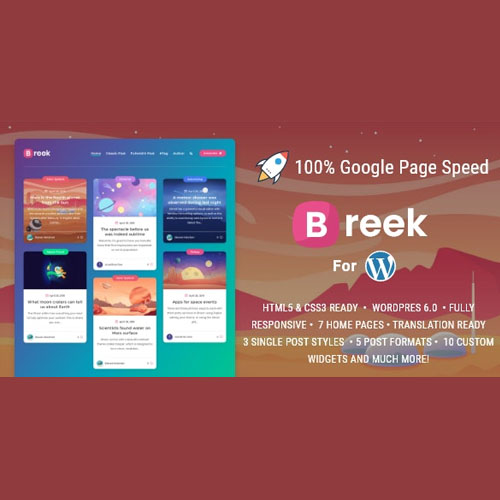 Breek – Minimal Lightweight Masonry AMP Theme for WordPress