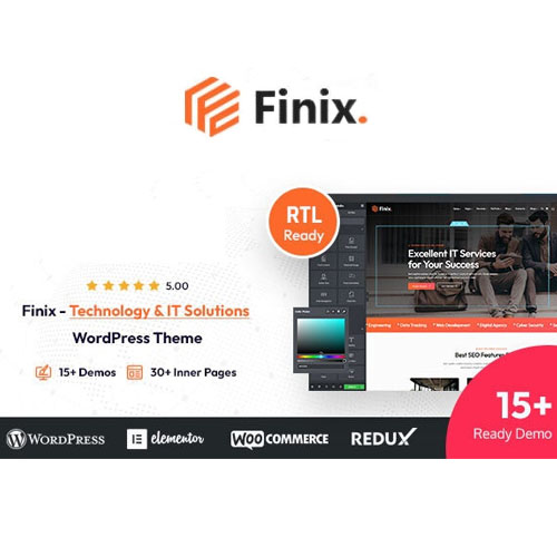 Finix – Technology & IT Solutions WordPress Theme + RTL Ready